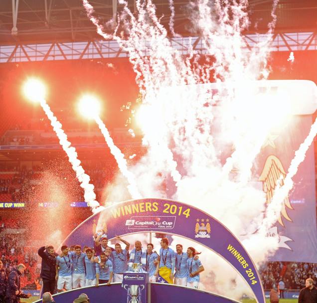 Una grande festa per il Manchester City e per il suo tecnico Pellegrini, che conquista cos il suo primo trofeo da quando  alla guida del club di Manchester